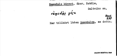 Bild på arkivkortet för arkivposten Ramsdals kärret