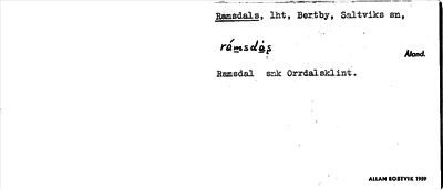Bild på arkivkortet för arkivposten Ramsdals