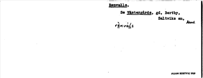 Bild på arkivkortet för arkivposten Renvalls