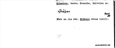 Bild på arkivkortet för arkivposten Ribacken