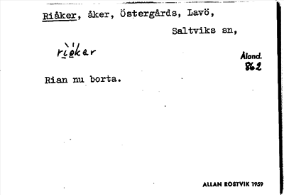Bild på arkivkortet för arkivposten Riåker