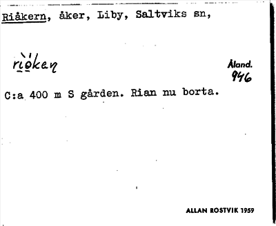 Bild på arkivkortet för arkivposten Riåkern