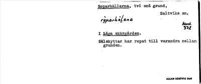 Bild på arkivkortet för arkivposten Roparhällarna
