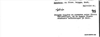 Bild på arkivkortet för arkivposten Ryssbron