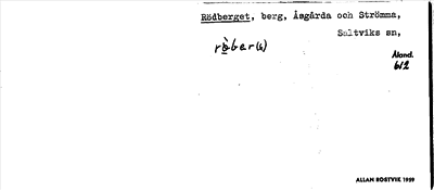 Bild på arkivkortet för arkivposten Rödberget