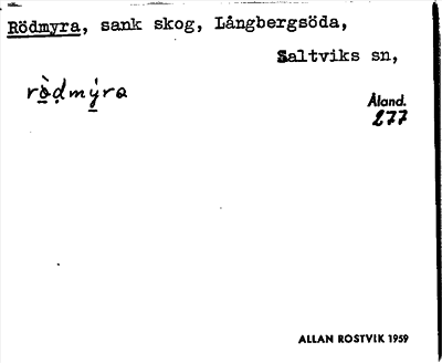 Bild på arkivkortet för arkivposten Rödmyra