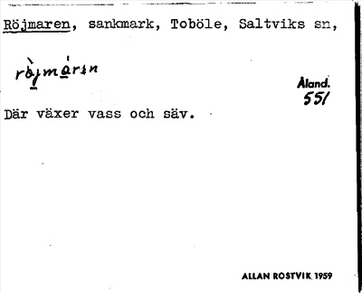 Bild på arkivkortet för arkivposten Röjmaren