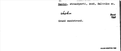 Bild på arkivkortet för arkivposten Sanden