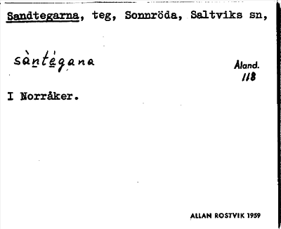 Bild på arkivkortet för arkivposten Sandtegarna