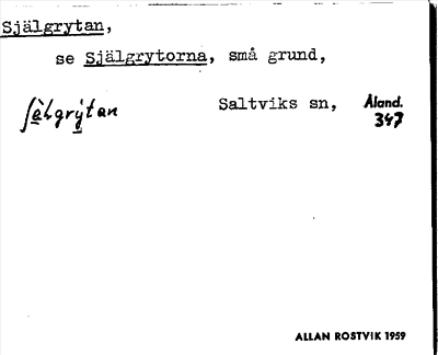 Bild på arkivkortet för arkivposten Själgrytan