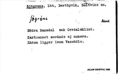 Bild på arkivkortet för arkivposten Sjögrens