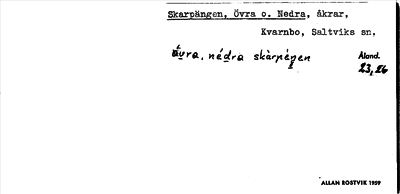 Bild på arkivkortet för arkivposten Skarpängen, Övra o. Nedra
