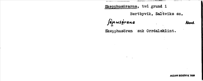 Bild på arkivkortet för arkivposten Skepphusörarna