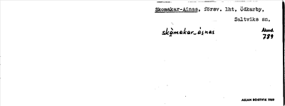 Bild på arkivkortet för arkivposten Skomakar-Ainas