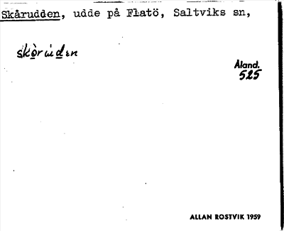 Bild på arkivkortet för arkivposten Skårudden