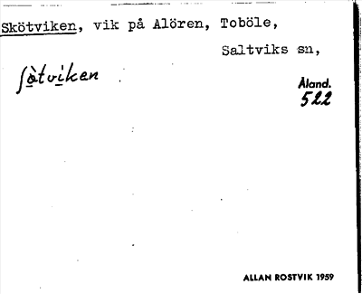 Bild på arkivkortet för arkivposten Skötviken