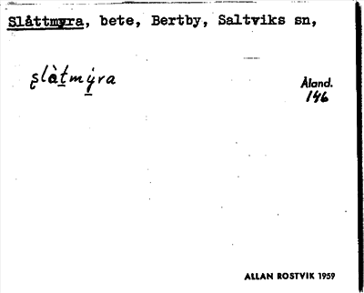 Bild på arkivkortet för arkivposten Slåttmyra