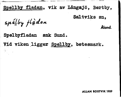 Bild på arkivkortet för arkivposten Spellby fladan
