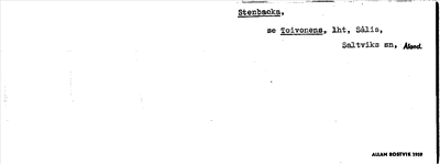 Bild på arkivkortet för arkivposten Stenbacka, se Toivonens