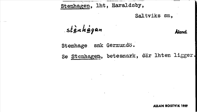 Bild på arkivkortet för arkivposten Stenhagen