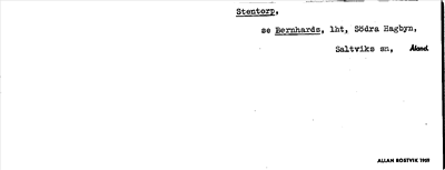 Bild på arkivkortet för arkivposten Stentorp, se Bernhards