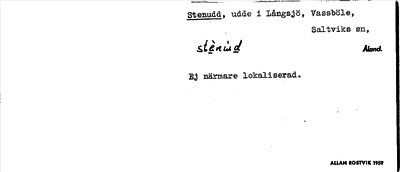 Bild på arkivkortet för arkivposten Stenudd