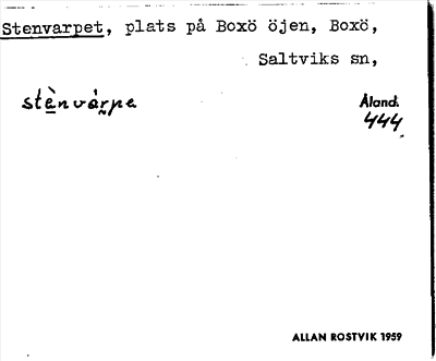Bild på arkivkortet för arkivposten Stenvarpet