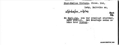 Bild på arkivkortet för arkivposten Stor-Kalles Viktors