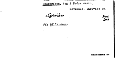 Bild på arkivkortet för arkivposten Storkroken