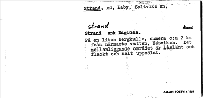 Bild på arkivkortet för arkivposten Strand