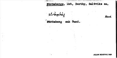 Bild på arkivkortet för arkivposten Strömbergs