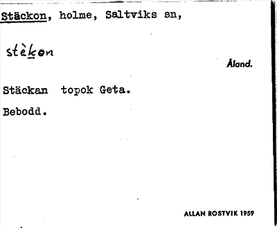 Bild på arkivkortet för arkivposten Stäckon