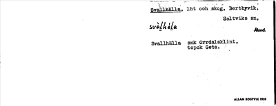 Bild på arkivkortet för arkivposten Svallhälla