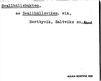 Bild på arkivkortet för arkivposten Svallhällsbukten, se Svallhällsviken