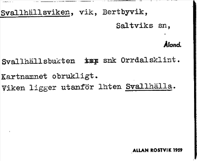 Bild på arkivkortet för arkivposten Svallhällsviken