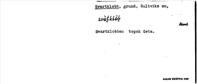Bild på arkivkortet för arkivposten Svartklobb