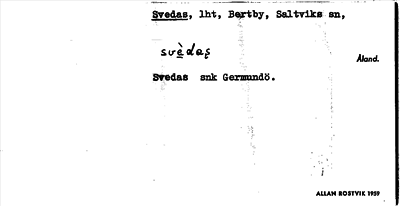 Bild på arkivkortet för arkivposten Svedas
