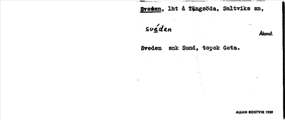 Bild på arkivkortet för arkivposten Sveden