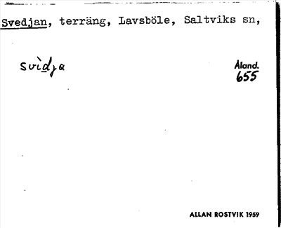 Bild på arkivkortet för arkivposten Svedjan