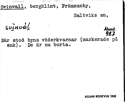 Bild på arkivkortet för arkivposten Svinvall