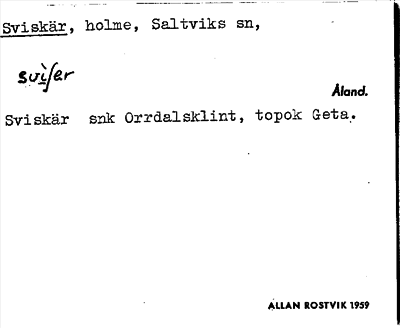 Bild på arkivkortet för arkivposten Sviskär