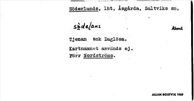 Bild på arkivkortet för arkivposten Söderlunds