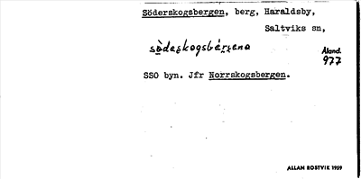 Bild på arkivkortet för arkivposten Söderskogsbergen