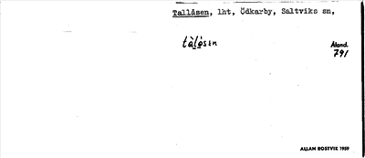 Bild på arkivkortet för arkivposten Tallåsen