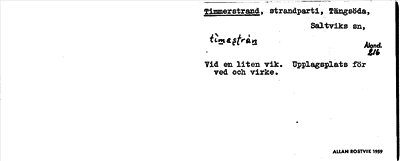 Bild på arkivkortet för arkivposten Timmerstrand