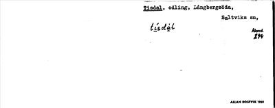 Bild på arkivkortet för arkivposten Tisdal