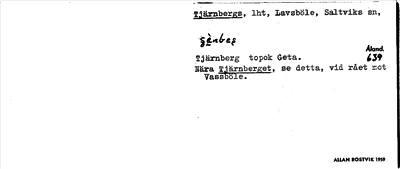 Bild på arkivkortet för arkivposten Tjärnbergs