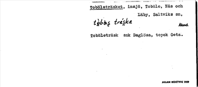 Bild på arkivkortet för arkivposten Tobölsträsket