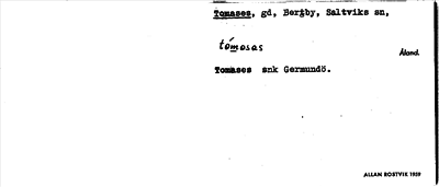 Bild på arkivkortet för arkivposten Tomases