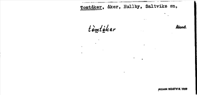 Bild på arkivkortet för arkivposten Tomtåker